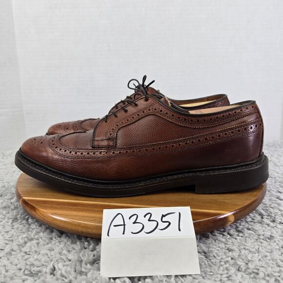 Brooks Brother Brown Wingtip Brogue Medallion Oxford Dress Shoe USA Mens 10.5 D - Picture 1 of 14